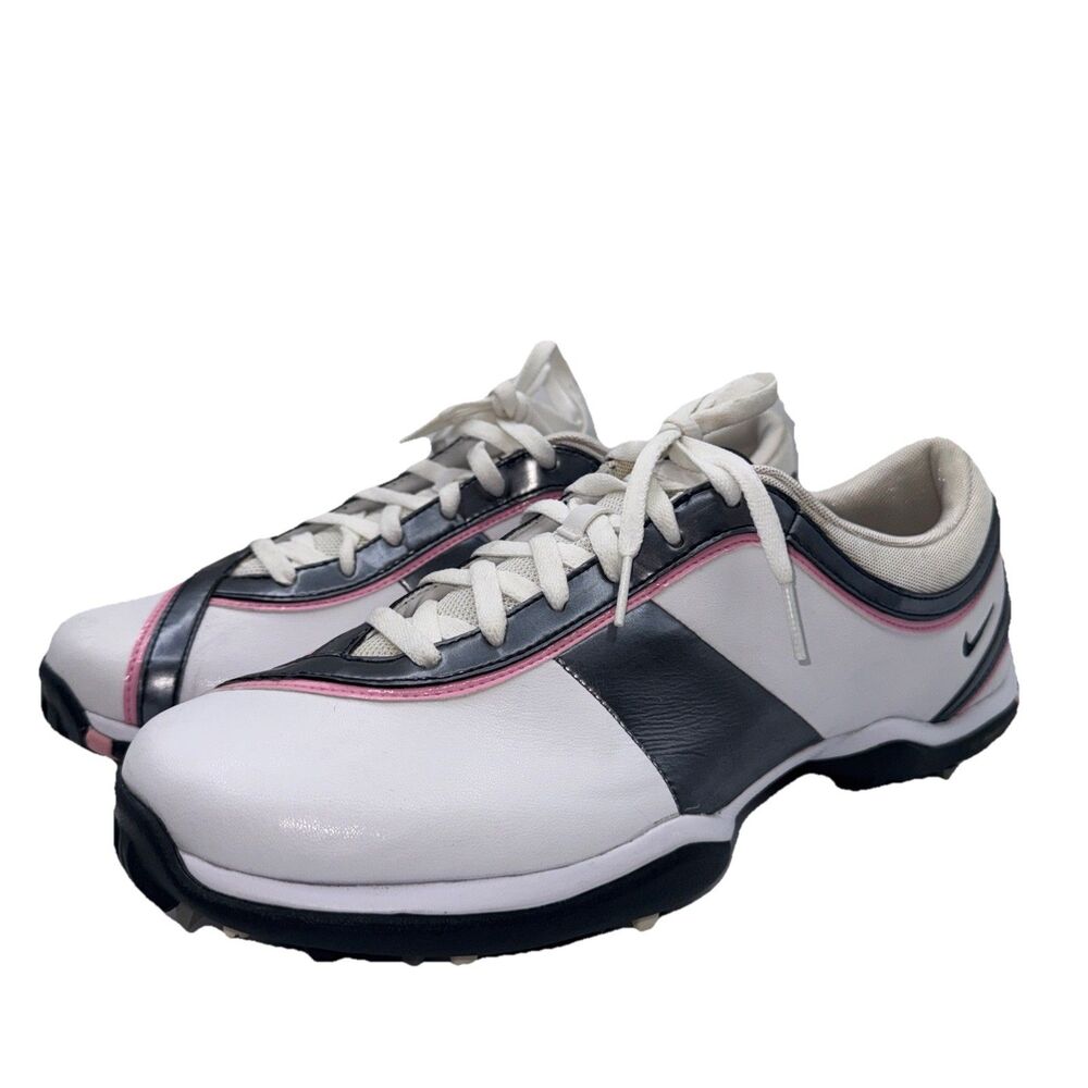 Nike Power Channel Golf Shoes Womens Size 10 Tac Spikes Pink White
